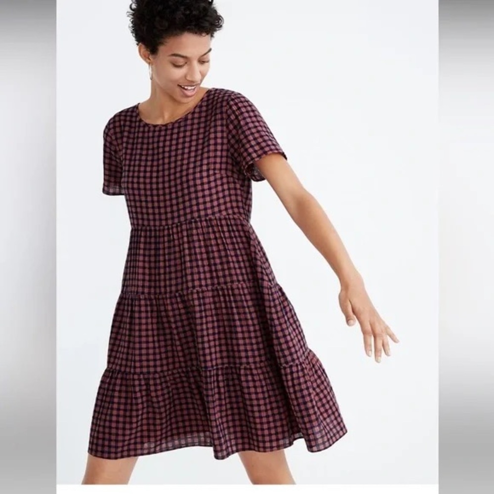 Madewell gingham Short Sleeve Dress